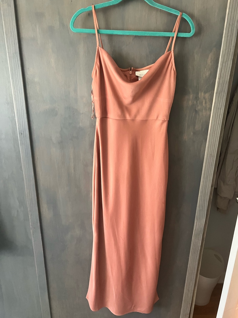 BHLDN CALI SATIN CHARMEUSE MIDI DRESS (SEDONA)